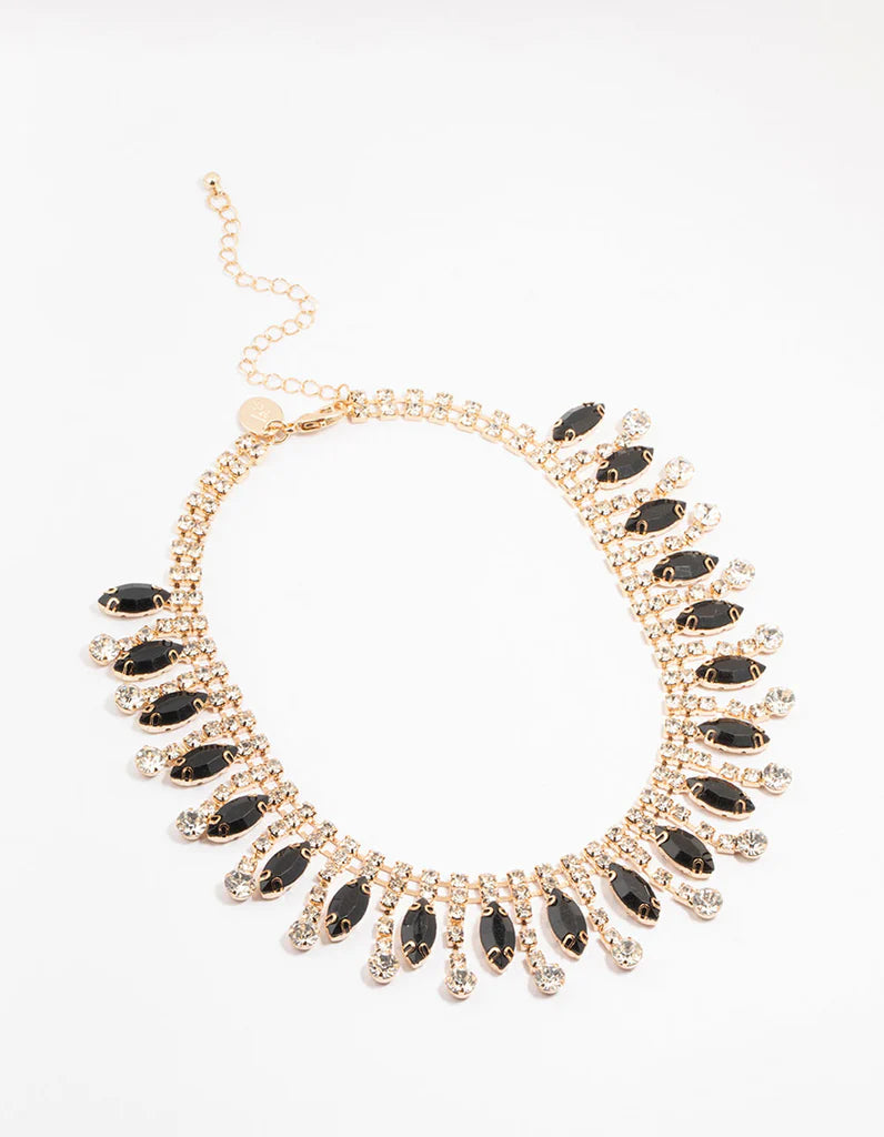 Gold Statement Black Necklace