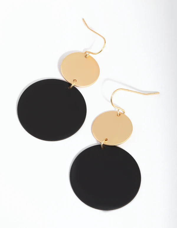 Matte Coated Disc Drop Earrings