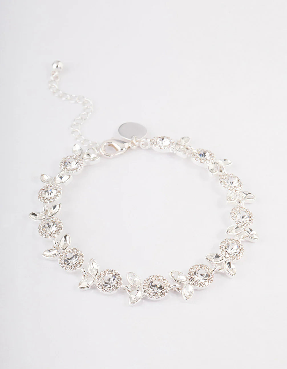 Silver Diamante Flower Bracelet